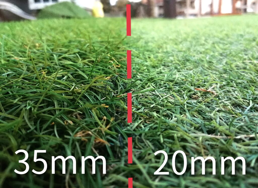 人工芝の長さの比較